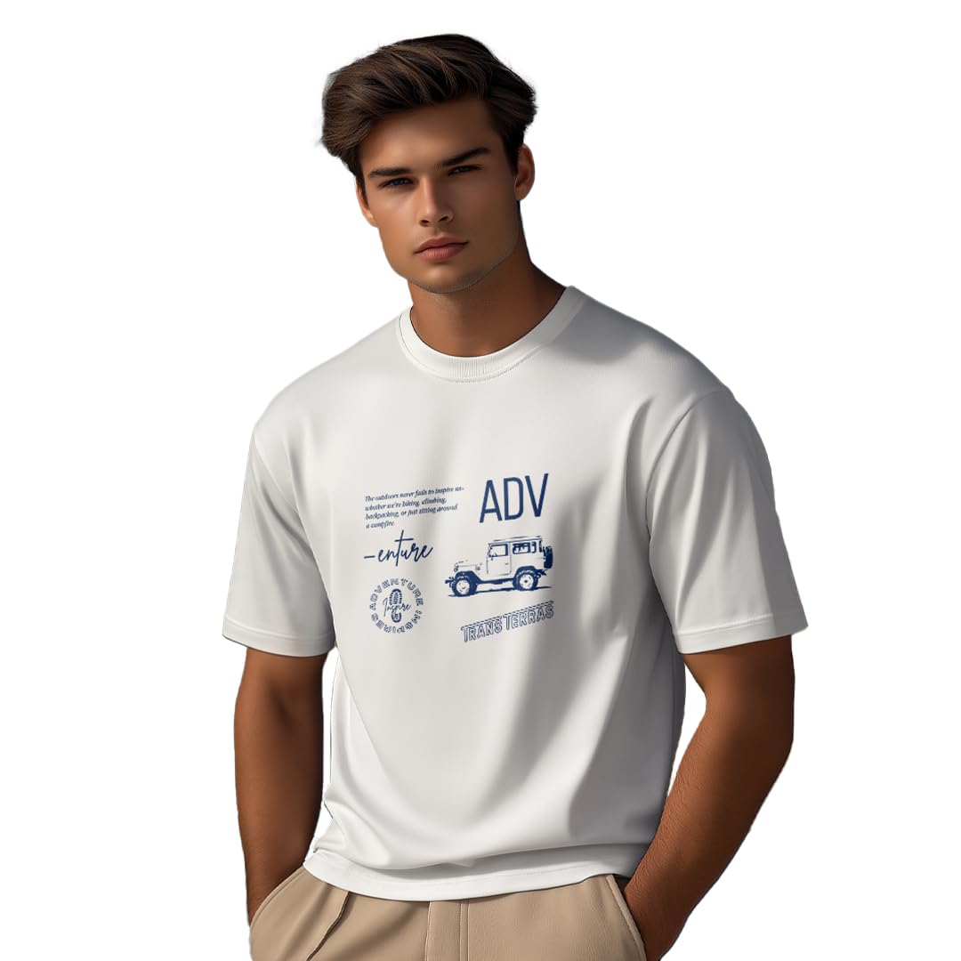 Nobero MenS Cotton T Shirt Half Sleeve Regular Fit Tshirt, Round Neck | Colorful Printed T Shirt For Men White