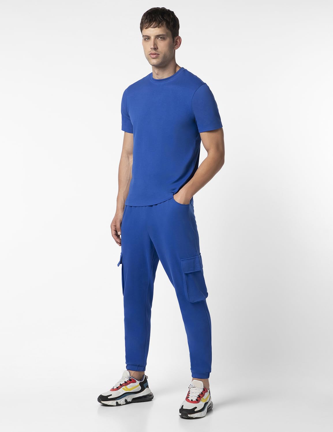 FYLTR Mens Crewneck T-shirt & Cargo Jogger Co-ord Set - 100% Cotton | Half Sleeve T-shirt| Jogger with Side & Cargo Pockets