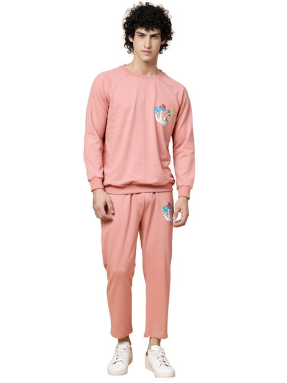 Rigo Cotton Terry Full Sleeves Oversized Co-ord Set for Men | Puff Print Track Suit Set for Men | Fashionable Winter Wear Co-ord