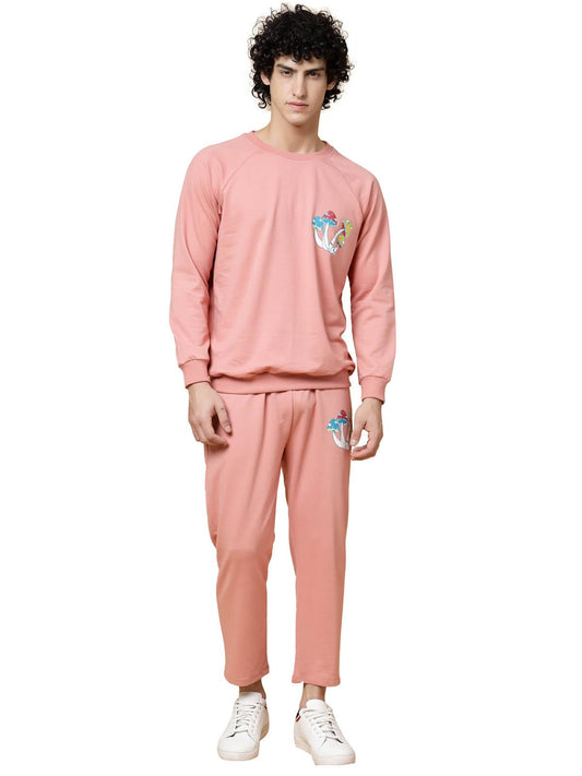 Rigo Cotton Terry Full Sleeves Oversized Co-ord Set for Men | Puff Print Track Suit Set for Men | Fashionable Winter Wear Co-ord