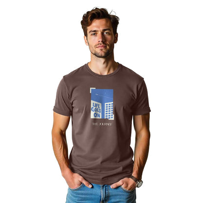 Nobero MenS Graphic Printed Regular Fit T-Shirt (1M-Twts-C1059_Brown