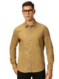 Thomas Scott 100% Cotton Long Sleeve Solid Regular Fit Casual Shirts for Mens Khaki