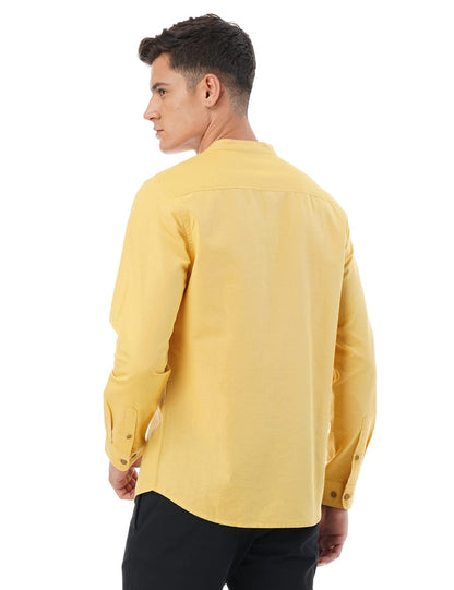 FYLTR Mens Solid Slim Fit 100% Cotton, Linen Look Casual Shirt