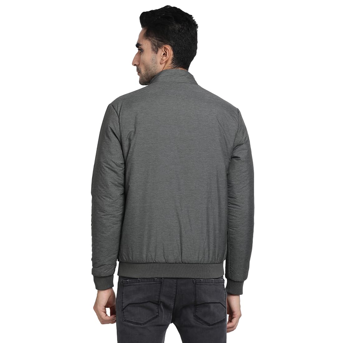 Turtle Men Nylon Solid Regular Fit Full Sleeve Grey Windcheater Jacket