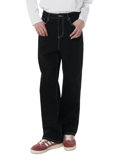 Kotty MenS Solid Mid Rise Comfortable And Strechable Stylish Jeans(Black,32)