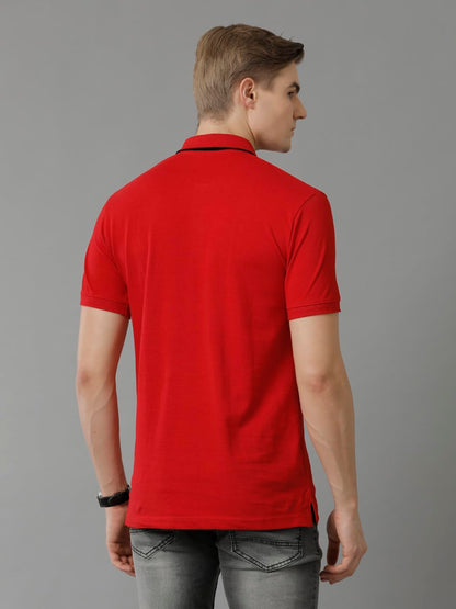ADRO Premium Cotton Polo for Men (PN23-H-PLN-RD_Red)