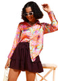 POPWINGS Printed Full-Sleeves Regular-Fit Satin Printed Shirt for Women Stylish Western Casual Wear