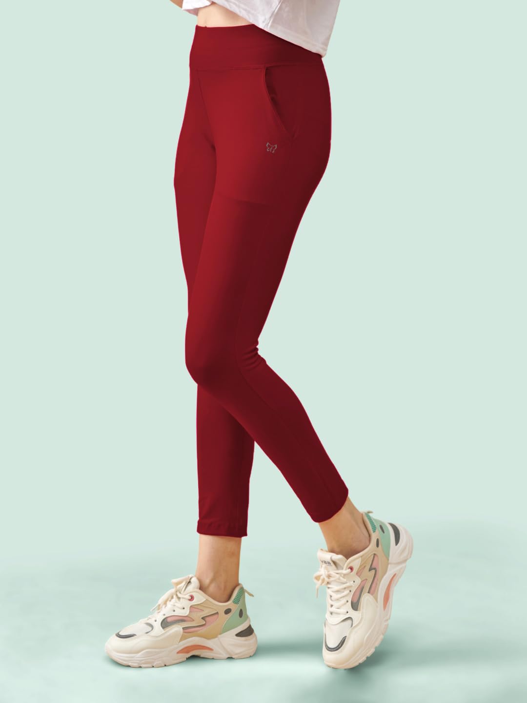 Lyra Premium Cotton Lycra High Waist Ankle Leggings For Women