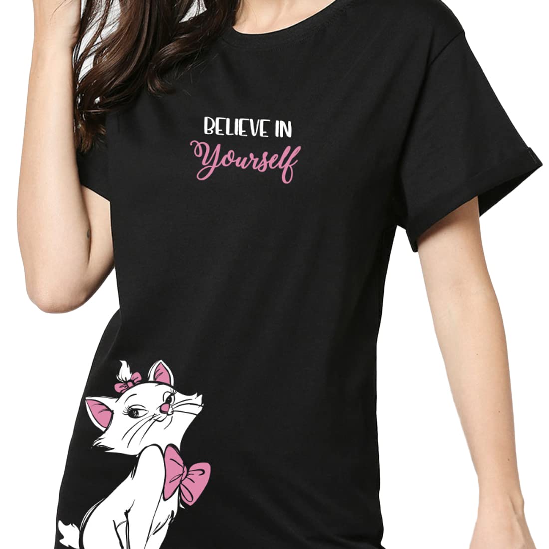 Bewakoof Womens Graphic Printed 100% Cotton T-Shirt - Boyfriend Fit, Round Neck, Half Sleeves