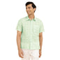 Fabindia Green Cotton Hand Block Printed Regular Shirt