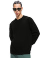 Bewakoof Mens Solid Regular Fit Full Sleeve Round Neck Cotton Sweatshirt Black