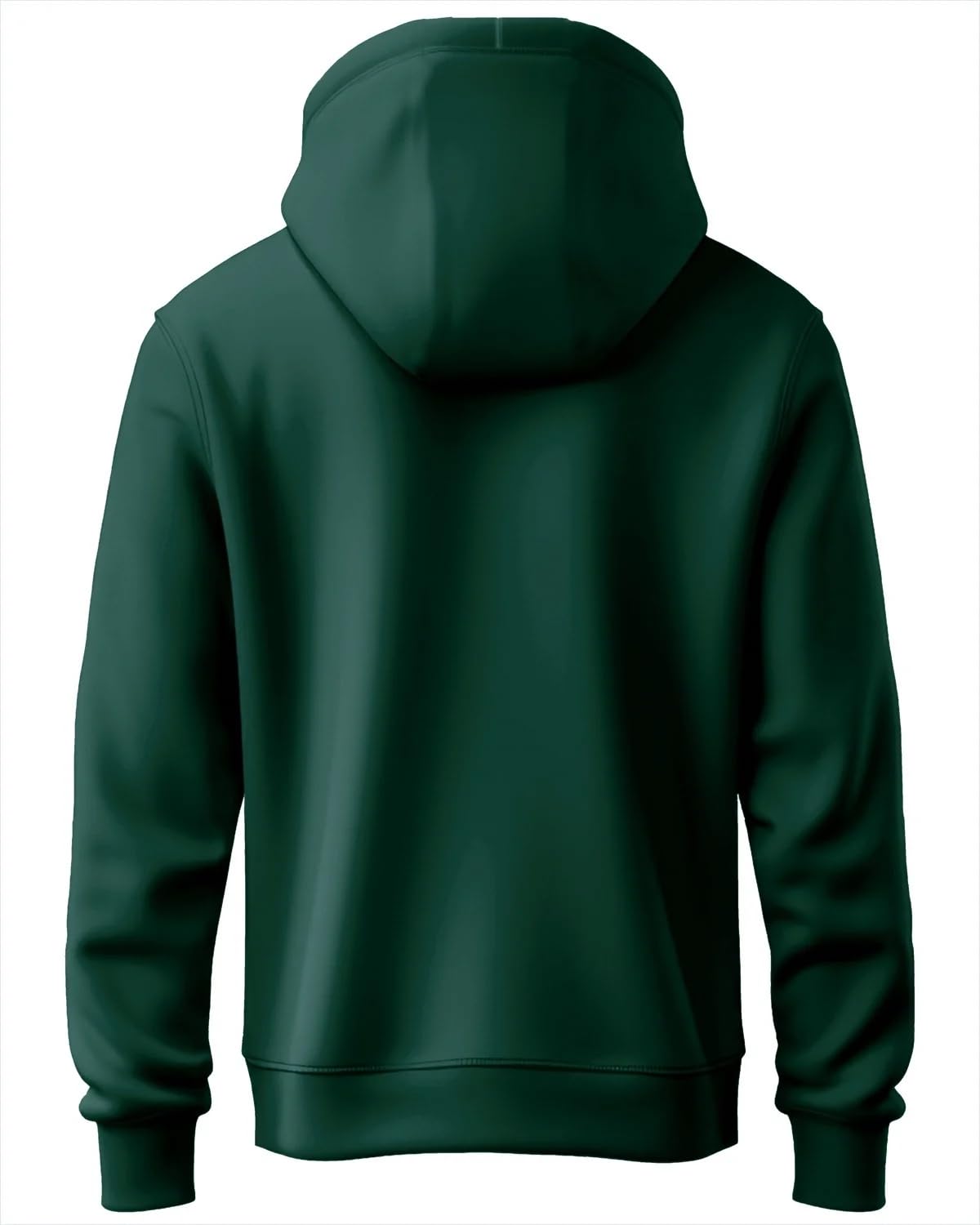 ADRO Men's Cotton Neck Hooded Sweatshirt (H24-PLN-GRN_Green