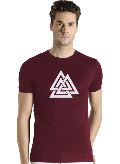 ADRO Triangle Mens Printed T-Shirt (RNR-M-TKT-MR_Maroon)