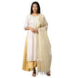 Aurelia Women's Rayon White Gotta Patti Kurta and Dupatta Set Below The Knee Dress