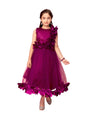 Aarika Girl's Nylon A-Line Maxi Dress (New_G-16000_Purple