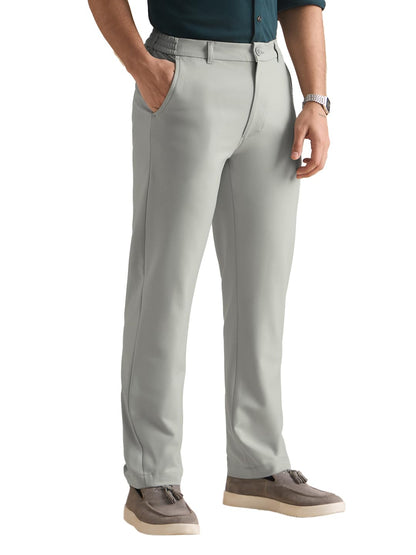 The Souled Store Super Pants: Men and Boys Solid Polyester Viscose Elastane Blend Classic Fit 4-Way Stretch Wrinkle-Resistant Tr
