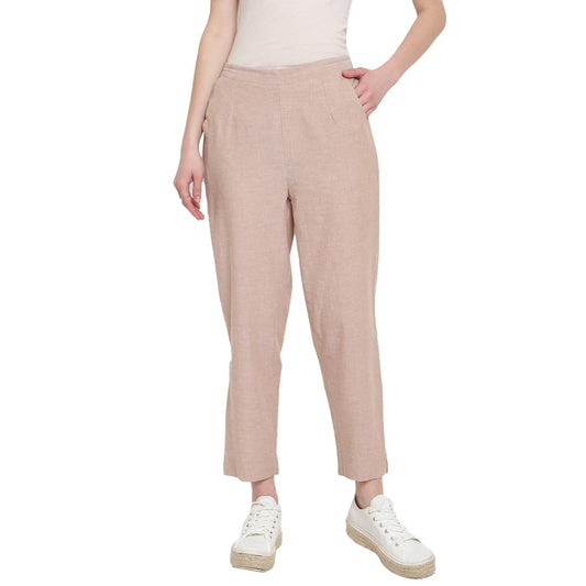 Fabindia WomenS Regular Pants (209061901_Beige