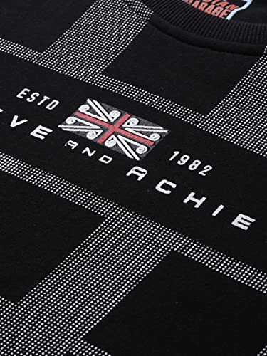 The Indian Garage Co Black Regular Fit Checkered Long Sleeve Pull On Sweatshirt