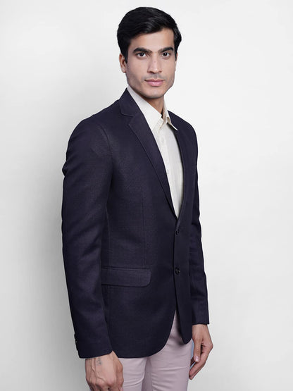 WINTAGE Mens Banarasi Rayon Cotton Festive and Casual Bandhgala Jodhpuri Blazer :Blue