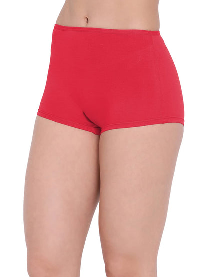 Lyra Premium Cotton Modern Mid Waist Boy Leg Panties For Women Pink