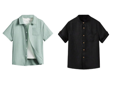 TAGAS Boys Regular Fit Shirt (BS-2033(Combo)_Mint-Black