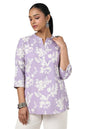 Soch Womens Purple Cotton Flex Floral Print Tunic
