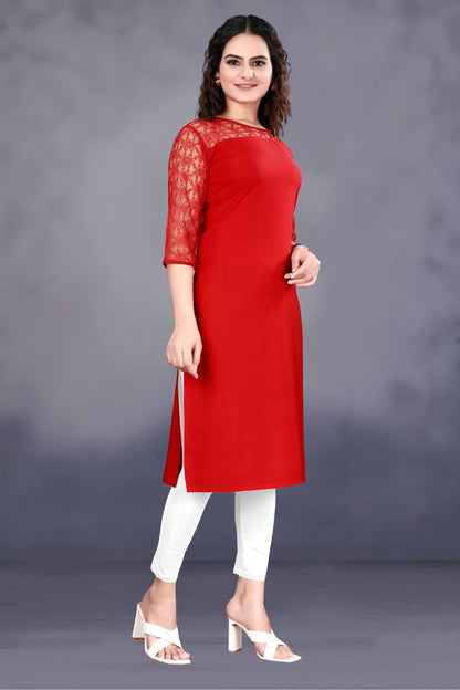 Gauri Laxmi Enterprise Women's Crepe Straight Kurti