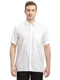 Turtle Men 100% Cotton Regular Fit White Dobby Print Half Sleeve Formal Shirt