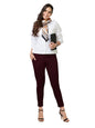 Lyra Cotton Strech Pencil Pant For Women | Mid-Waist | Fashionwear Maroon