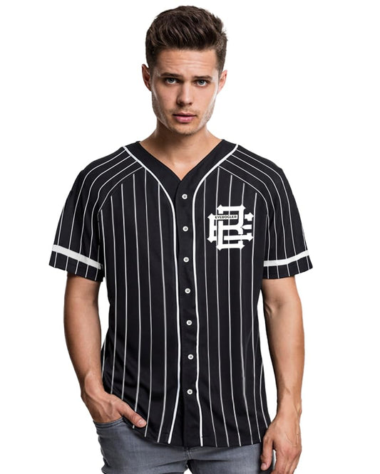 Noble Monk MenS Casual Shirt | Striped Pattern | V-Neck With Button Down Design | Half Sleeve Shirt For Men Black