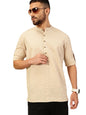 Thomas Scott Mens Linen Solid Kurta Shirt (Ts1529_Lightbeige_Xl) Light Beige