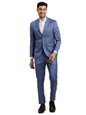Turtle Men 100% Cotton Dobby Print Full Sleeve Two Piece Light Blue Party Suit