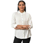 W Ecru Cotton Textured Shirt-Style Top for Women