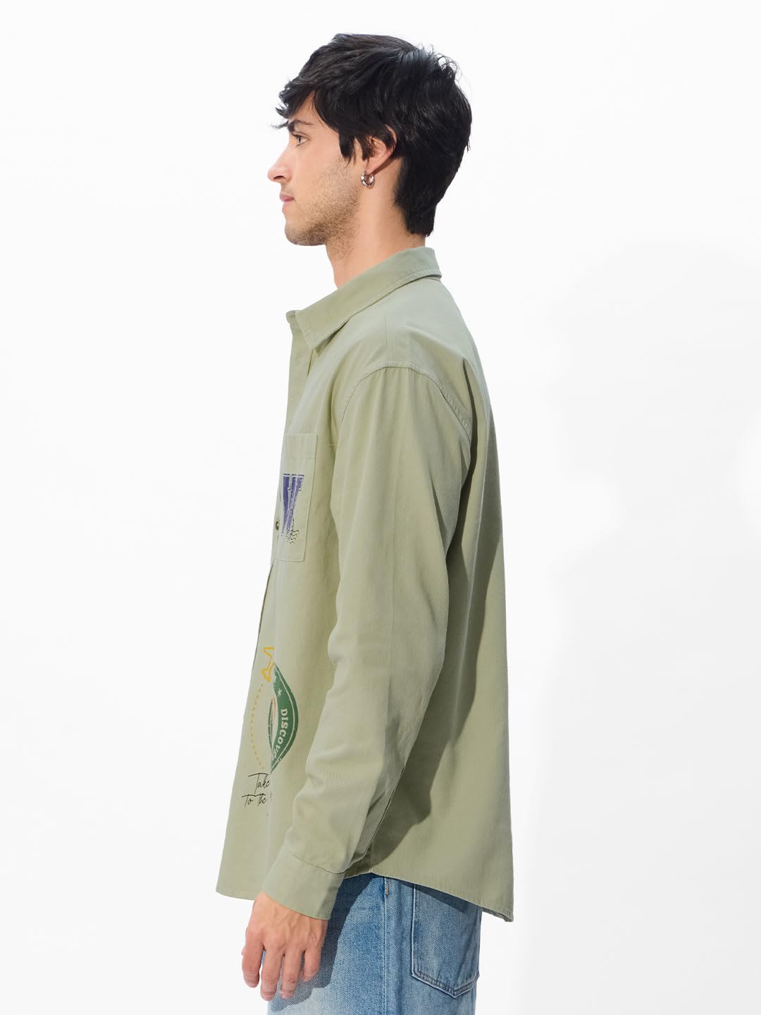 The Souled Store Travel Stamps Men and Boys Long Sleeve Collared Neck Button Down Linen Relaxed Fit Check Shirts