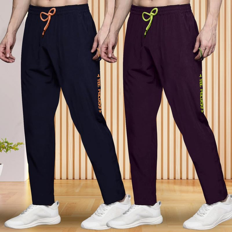 Pinkmint Track Pant for Men ll Soild Track Pant ll Stretchable Regular Fit ll Yoga Wear ll Active wear (Pack of 2)