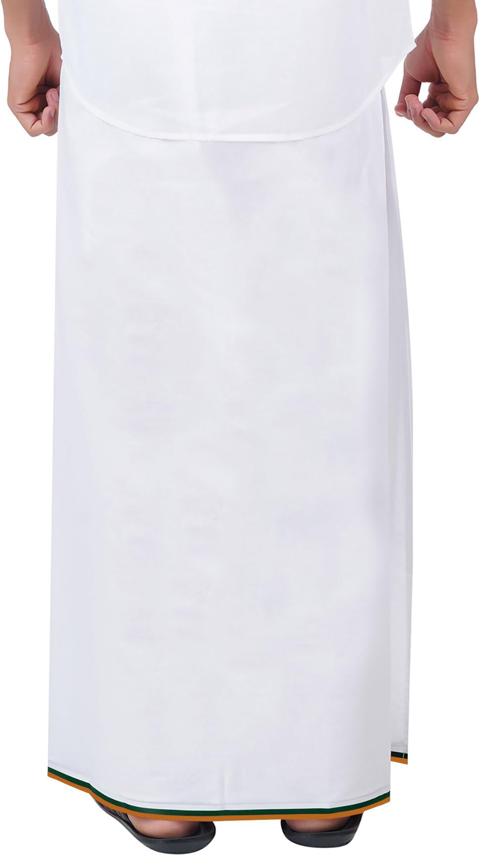 Prakasam Cotton Mens Fine Quality Welcro Pocket Bjp Party Cotton White Solid Men Dhoti