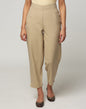 Fabindia Women's Beige Cotton Solid Slim Fit Pant SLIMCROPPED CL