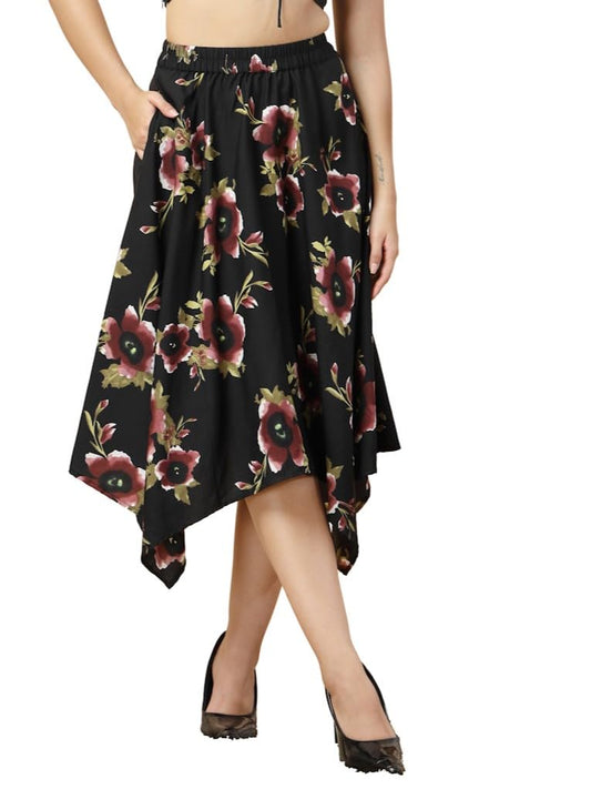 OOMPH! Long Skirts for Women Black - msk171
