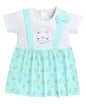 BUMZEE Mint Green Girls Cap Sleeves Cotton Frock Age - 3-6 Months (Peb9006B-mgn)