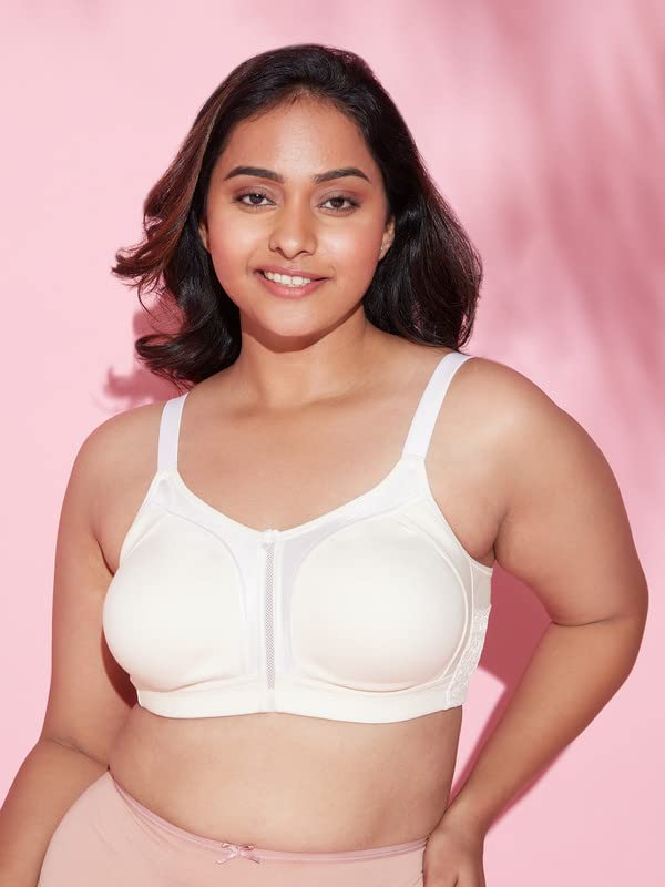 Nykd (Nyb101) Cotton Non Padded & Non Wired Everyday Bra For Women | M-Frame Structure For Bounce Control With Full Coverage & S