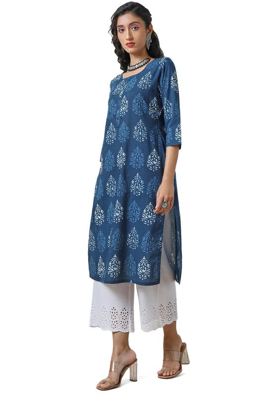 Soch WomenS Cotton Ethnic Regular Kurta (Cwa4Ku60859A_Indigo