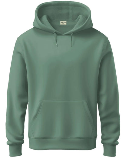 ADRO Mens Cotton Neck Hooded Sweatshirt (H24-PLN-PT_Pista