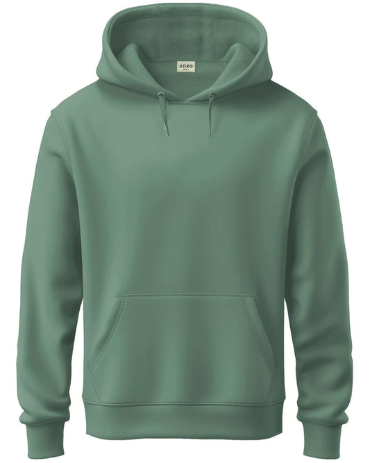 ADRO Mens Cotton Neck Hooded Sweatshirt (H24-PLN-PT_Pista