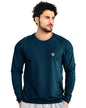 Eyebogler Men Dry Fit Round Neck Full Sleeve Activewear Tshirt Ink Blue