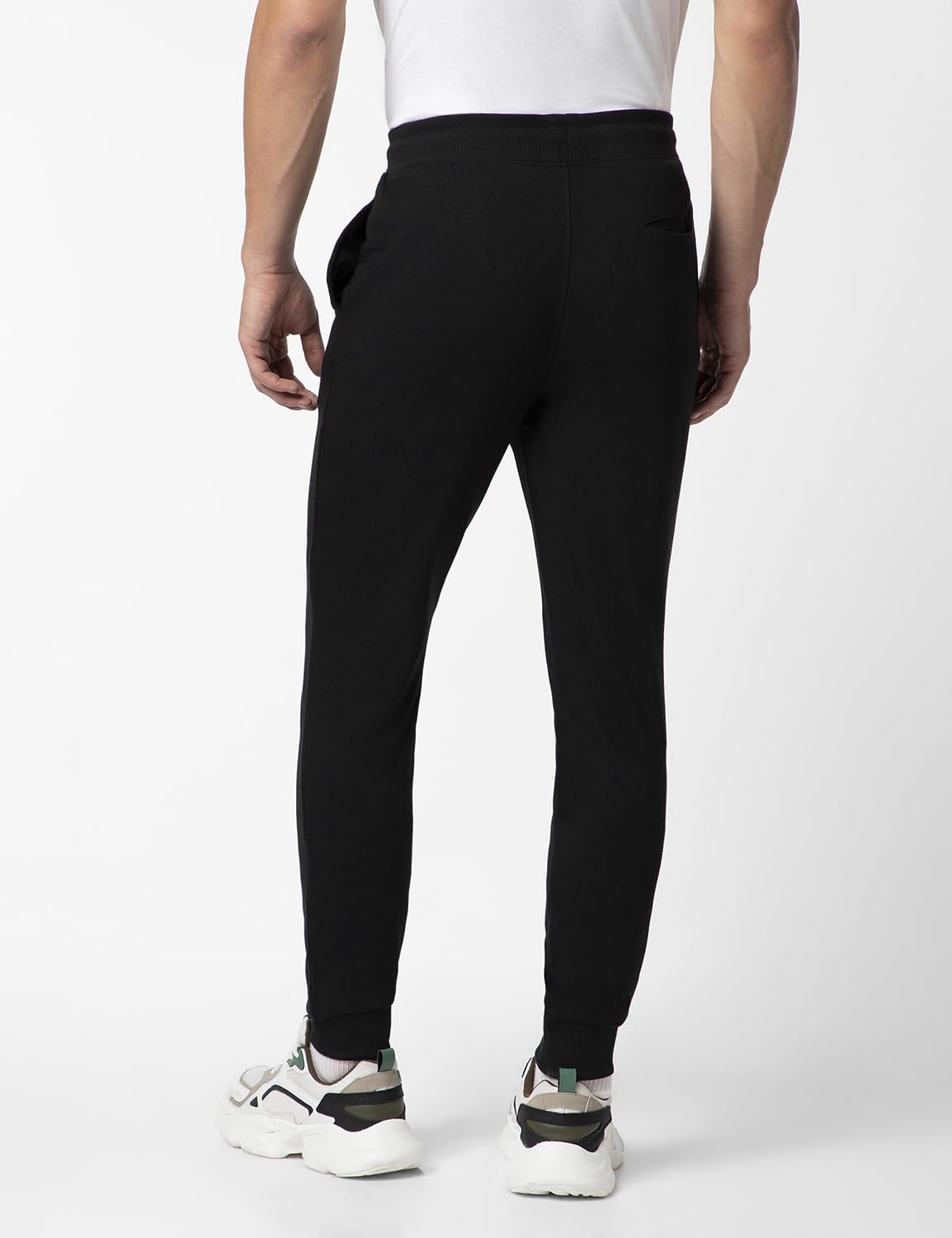 FYLTR Mens Casual Joggers with Pintuck Design - Elasticated Waist with Drawstring | Welt Back Pocket | Solid Color