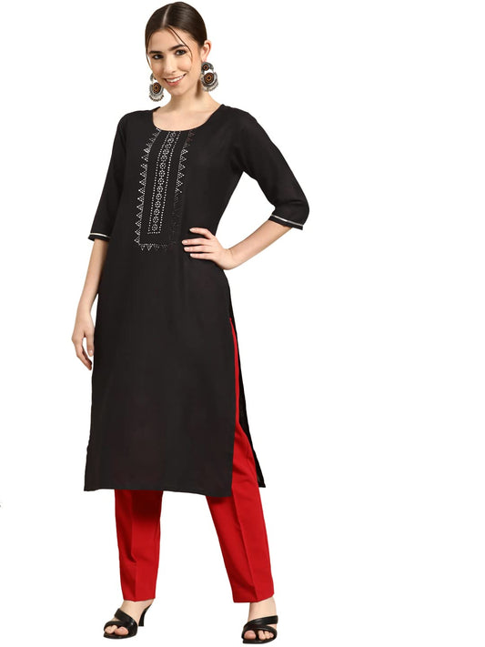 Gerua Women's Cotton Floral Straight Kurta