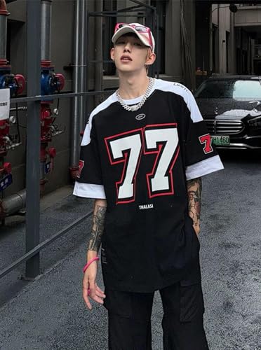 Thalasi Men Cotton Jersey Aesthetic Oversized T Shirt For Men | Sports Jerseys T-Shirts & Half Sleeve Round Neck Printed Tshirt