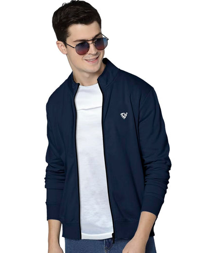 Eyebogler Mens Henley Neck Full Sleeves Regular Fit Solid Jacket