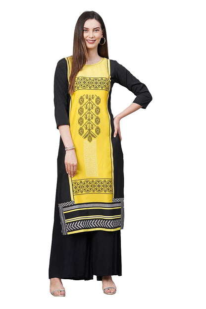 ANNI DESIGNER Women's Crepe Straight Printed Kurta Pack of 6 (Crepe Combo-6_99_Newly_)