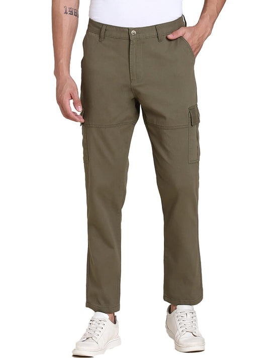 Dennis Lingo Slim Fit Casual Trousers for Men Light Olive